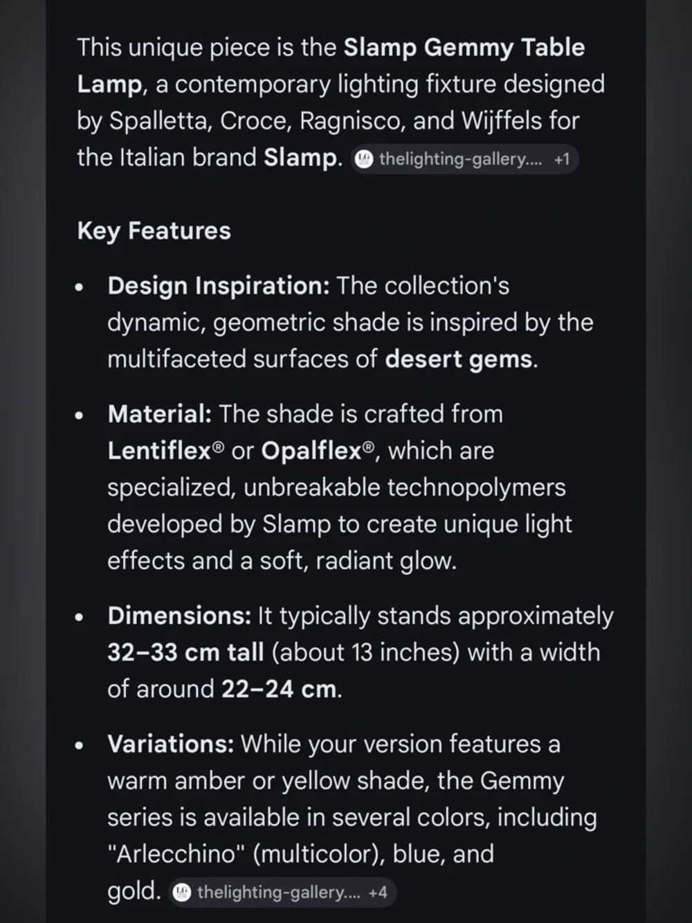 100% Italian made Slamp Gemmy table top lamps!! Uniquely designed!!